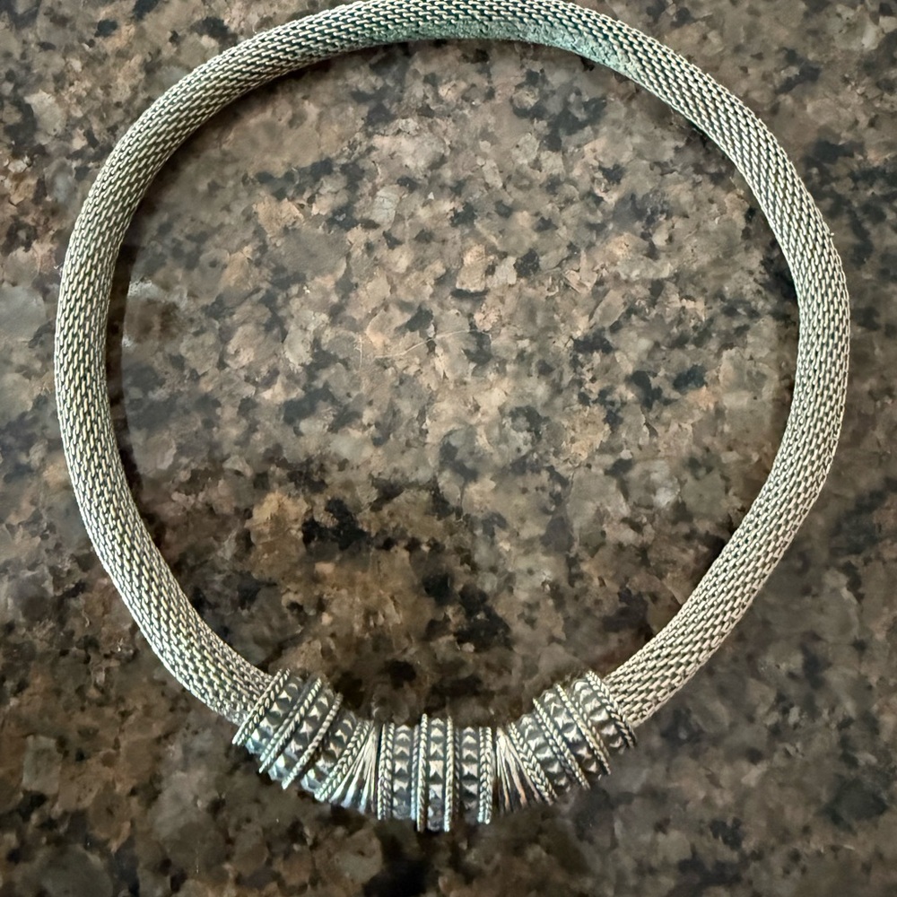 Vintage Y2K Choker Mesh Necklace; w magnetic fasteners (3 pieces), great cond